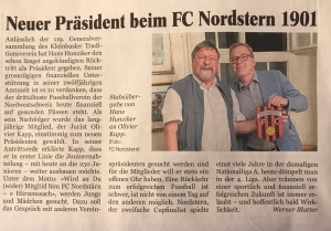 Der FC Nordstern hat einen neuen Präsident, Olivier Kapp